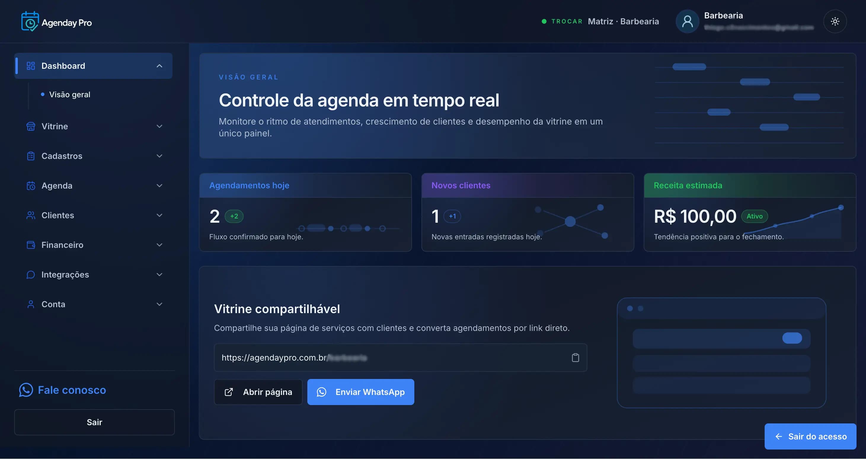 Mockup do AgendayPro em uso